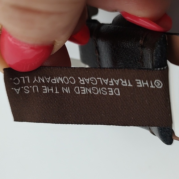 Trafalgar Black Leather Belt with Silver Buckle US 34/38 - Picture 11 of 16